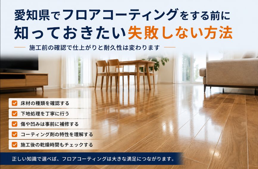 名古屋でフロアコーティングをする前に知っておきたい失敗しない方法